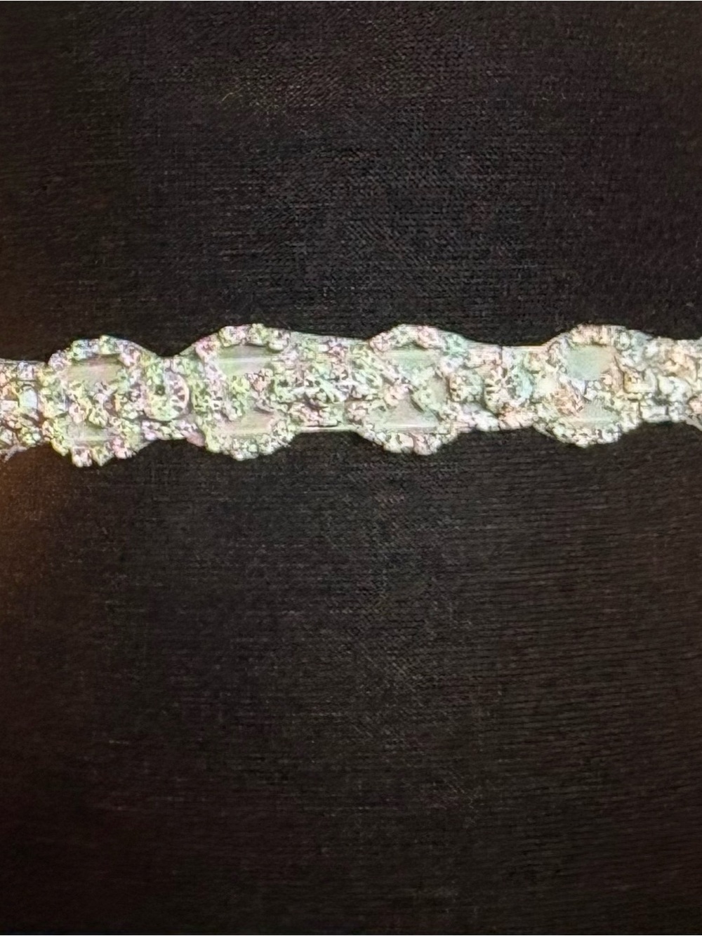 Iridescent Crystal-Trim White Women's Waist Belt